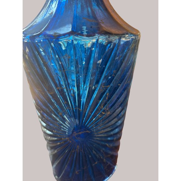 Imported McGill Canadian Whiskey 2 Cobalt Blue Decanters Bottled by James B Beam - Picture 6 of 10